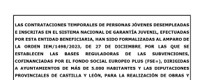 La Diputación de León ha contratado a cuatro personas jóvenes desempleadas con JOVEL